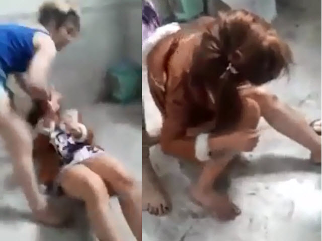 Thiếu nữ bị lột quần áo, đánh hội đồng dã man Thiếu nữ bị lột quần áo, đánh hội đồng dã man