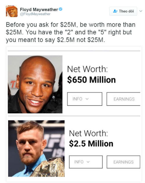 Tin thể thao 22/1: Mayweather chê McGregor nghèo Tin thể thao 22/1: Mayweather chê McGregor nghèo