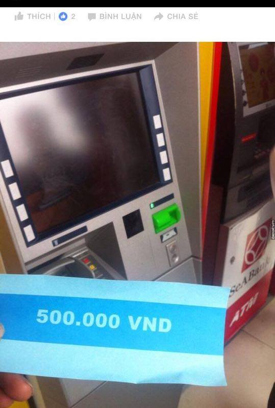 Chuyện lạ ở HN: Ra cây rút tiền, ATM nhả ra tờ giấy in chữ 500 nghìn đồng Chuyện lạ ở HN: Ra cây rút tiền, ATM nhả ra tờ giấy in chữ 500 nghìn đồng