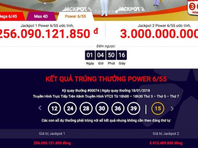 Xổ số Vietlott: Jackpot 1 “bứt tốc” lên 256 tỉ, jackpot 2 có chủ ngay mức 6 tỉ