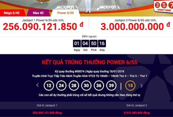 Xổ số Vietlott: Jackpot 1 “bứt tốc” lên 256 tỉ, jackpot 2 có chủ ngay mức 6 tỉ Xổ số Vietlott: Jackpot 1 “bứt tốc” lên 256 tỉ, jackpot 2 có chủ ngay mức 6 tỉ