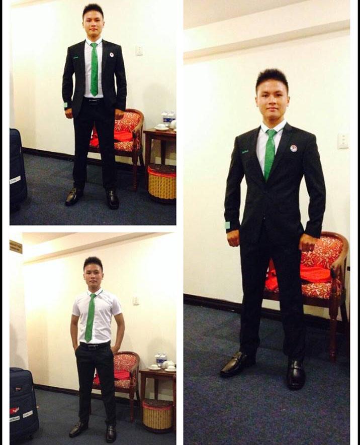 Người hùng U23 Việt Nam Nguyễn Quang Hải hiếm hoi diện vest quá bảnh - 2