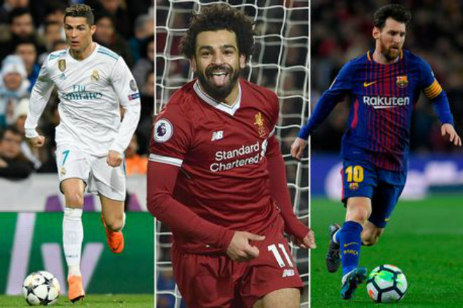Ronaldo - Salah bùng nổ poker, ghi 8 bàn: Messi vĩ đại bị vượt mặt Ronaldo - Salah bùng nổ poker, ghi 8 bàn: Messi vĩ đại bị vượt mặt