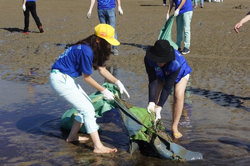 Thu Minh giản dị dọn rác ở bãi biển Thanh Hóa - 3
