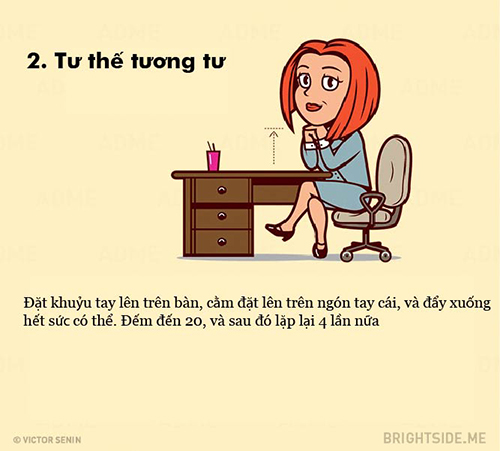10 động tác triệt mỡ tại văn phòng