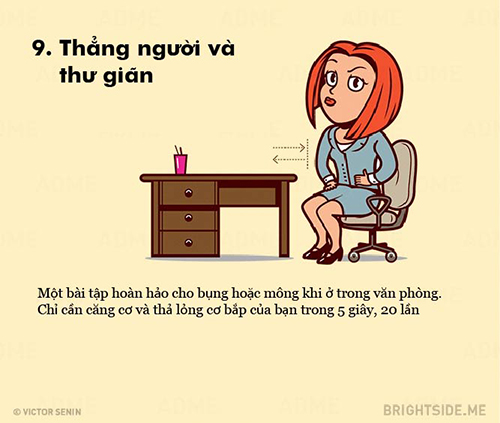 Bất ngờ 10 động tác đơn giản triệt mỡ ngay tại văn phòng - 9