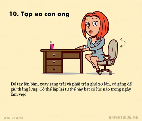 Bất ngờ 10 động tác đơn giản triệt mỡ ngay tại văn phòng - 10
