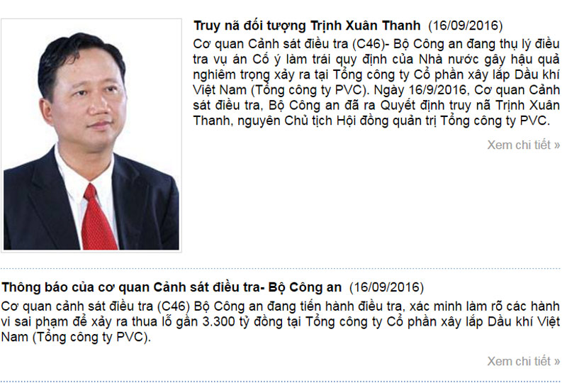 Phát lệnh truy nã quốc tế ông Trịnh Xuân Thanh Phát lệnh truy nã quốc tế ông Trịnh Xuân Thanh