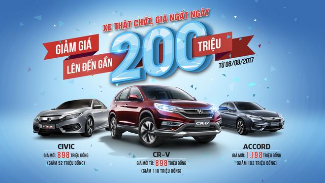 Honda Việt Nam công bố giá mới hấp dẫn cho CR-V, Civic và Accord Honda Việt Nam công bố giá mới hấp dẫn cho CR-V, Civic và Accord