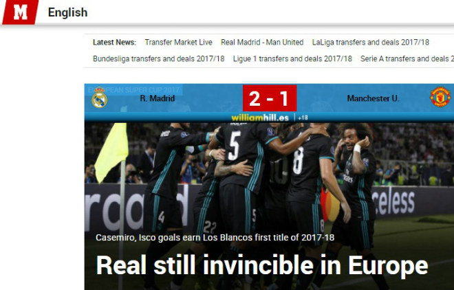 Báo chí thế giới: Real bất khả chiến bại, MU - Mourinho thua tâm phục Báo chí thế giới: Real bất khả chiến bại, MU - Mourinho thua tâm phục