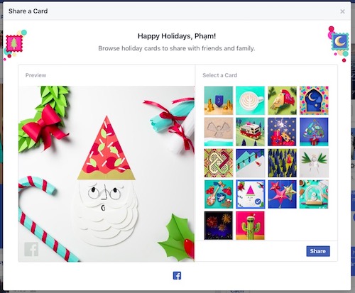 Thủ thuật Facebook: Gửi thiệp mừng Noel và năm mới 2017 - 2