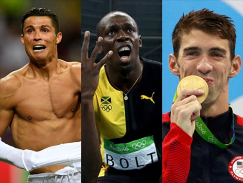 Ngôi sao thể thao số 1: Bolt, Phelps hay Ronaldo Ngôi sao thể thao số 1: Bolt, Phelps hay Ronaldo