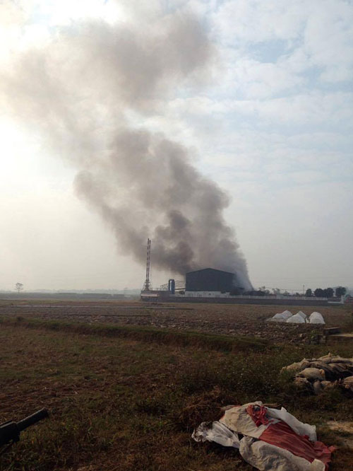Cháy lớn tại nhà máy xử lý chất thải rắn Vĩnh Phúc - 1