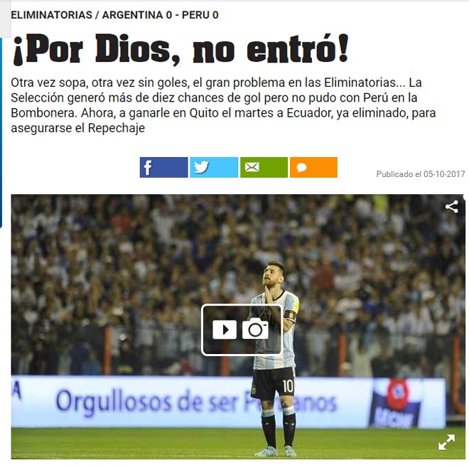 Nguy cơ lỡ World Cup, báo chí Argentina trút giận lên Messi - Ảnh 2.