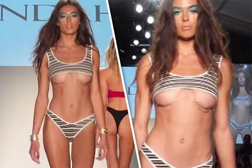 Khán giả thót tim vì người mẫu mặc bikini ngắn tới khó tin khi diễn Khán giả thót tim vì người mẫu mặc bikini ngắn tới khó tin khi diễn