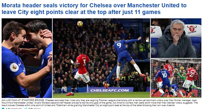Báo chí Anh: Cái uy "Vua" Chelsea, MU-Mourinho không bài vở Báo chí Anh: Cái uy "Vua" Chelsea, MU-Mourinho không bài vở