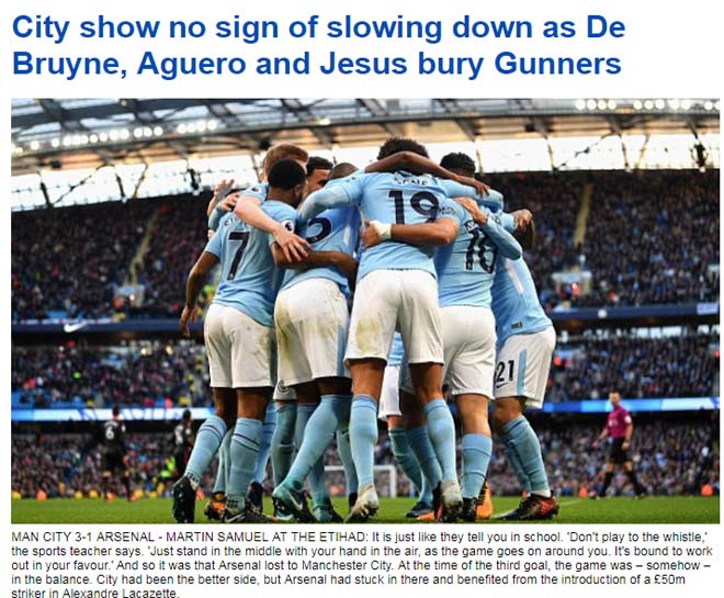Báo chí Anh: Man City “vùi lấp” Arsenal, sức mạnh vô địch - 2