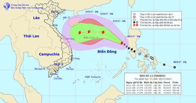 Bão số 13 giật cấp 10 di chuyển “thần tốc”, khả năng còn mạnh thêm Bão số 13 giật cấp 10 di chuyển “thần tốc”, khả năng còn mạnh thêm