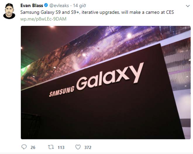 HOT: Samsung phá lệ ra mắt Galaxy S9 và S9+ vào tháng 1 tại CES 2018 HOT: Samsung phá lệ ra mắt Galaxy S9 và S9+ vào tháng 1 tại CES 2018