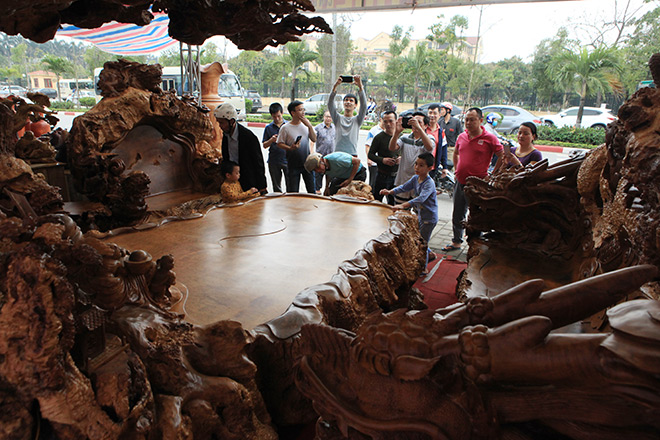 Chiêm ngưỡng bộ kỳ mộc Tứ linh quần tụ bằng gỗ nu nghìn năm tuổi giá 3,5 tỷ đồng - 2