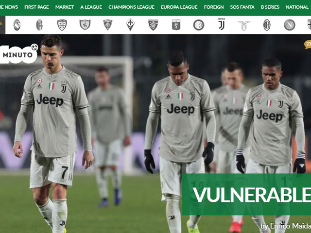Juventus thua thảm: Ronaldo bị báo Italia chê màn trình diễn 