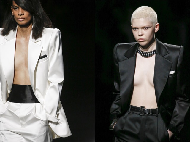 YSL đưa thiết kế nói không với áo lót tại Tuần lễ thời trang Paris