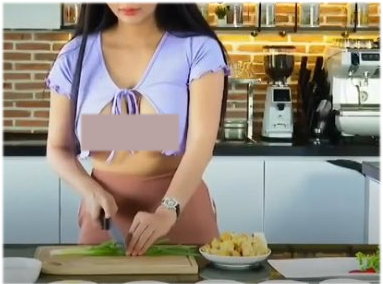 Cô gái Sài thành mặc nội y trong suốt, áo toang cổ dạy nấu ăn lại gây bức xúc - 2