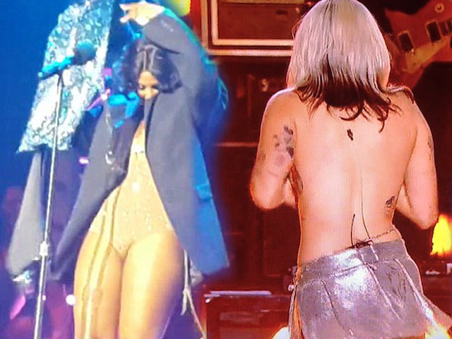 Người đẹp muối mặt, bị đứt dây áo vì diễn “sung” khi đón năm mới