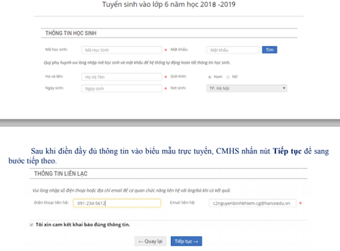 Hướng dẫn cách đăng ký thử nghiệm tuyển sinh trực tuyến vào lớp 6 tại Hà Nội - 3
