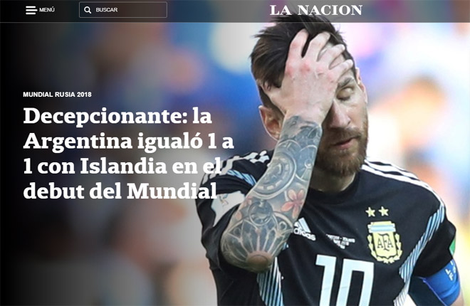 Argentina gây sốc đầu tiên World Cup: Báo chí xứ Tango giận Messi, SAO Iceland ngỡ mơ - 1