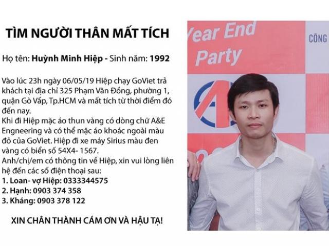 Thanh niên chạy Goviet mất tích bí ẩn ở Gò Vấp