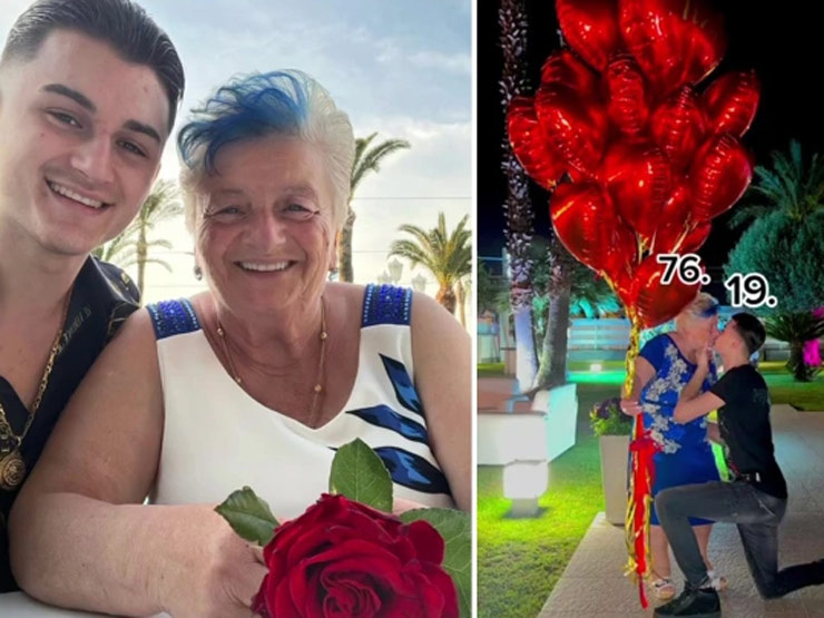 Clip: Trai trẻ 19 tuổi cầu hôn bạn gái 76 tuổi “gây bão” mạng