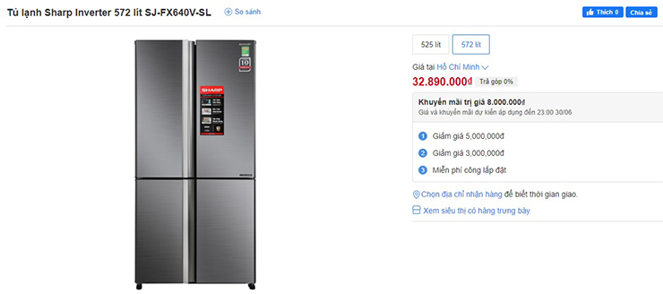 Bảng giá tủ lạnh Sharp Inverter tháng 6: Giảm nhiều nhất tới 8 triệu đồng - 3