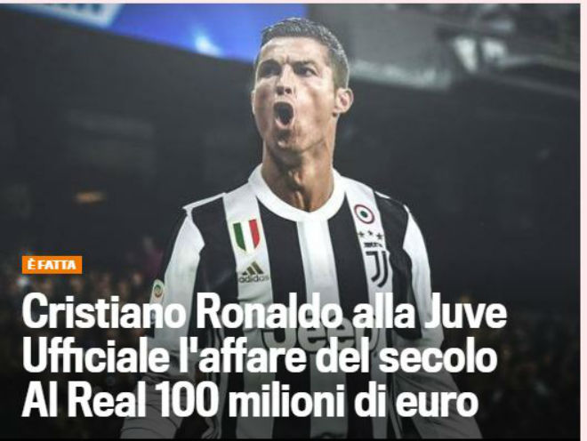 Ronaldo bỏ Real đến Juventus: Báo thân Barca hả hê, cả thế giới rúng động - 4