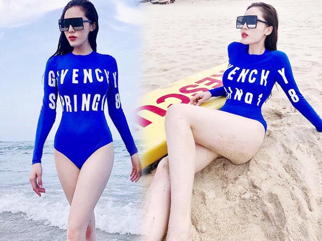 Mặc áo tắm kín đáo nhưng Kỳ Duyên, "mỹ nữ Vũng Tàu đi xe 70 tỷ" cực sexy