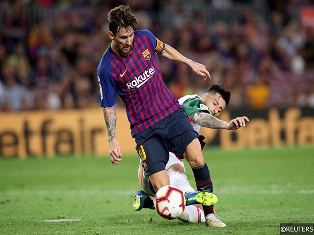 Valladolid - Barcelona: Bắt nạt t&acirc;n binh, Messi đua gi&agrave;y v&agrave;ng với "đ&agrave;n em" Ronaldo