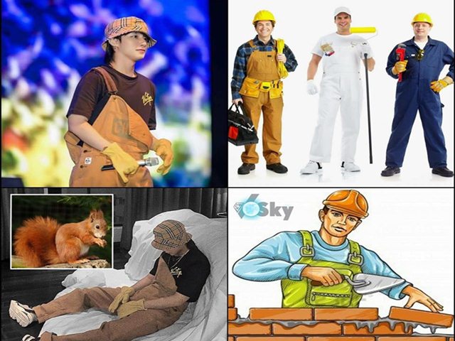 Sơn Tùng mặc style chú thợ hồ, đeo găng tay vàng chóe