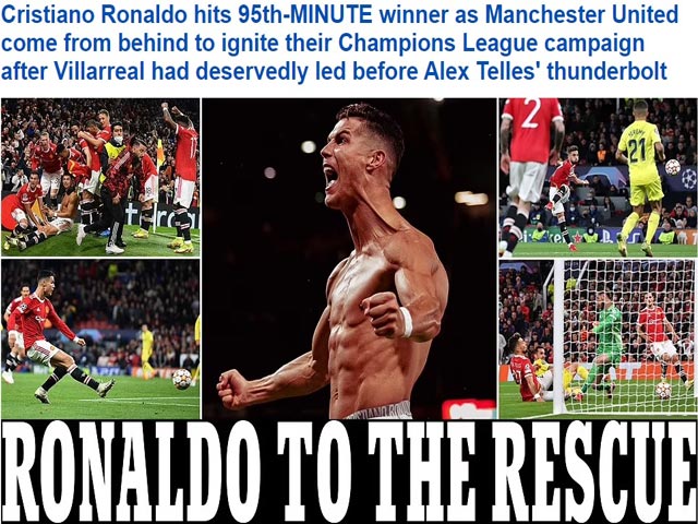 Ronaldo ghi bàn giúp MU thắng nghẹt thở: Báo Anh ca ngợi hết lời