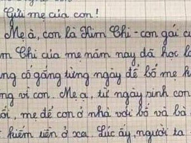 Bức thư của bé gái lớp 5 mong một lần được mẹ đi họp phụ huynh khiến tất cả nghẹn ngào