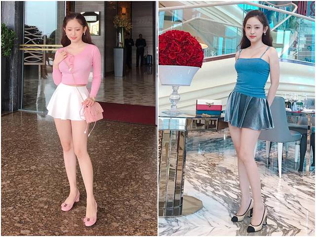 Thúy Vi mê mặc váy ngắn, khoe chân thon