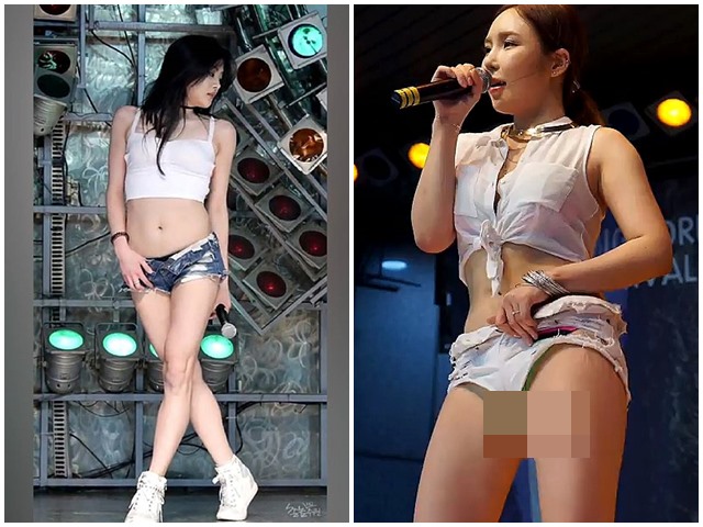 Chóng mặt vì quần 15cm ngắn tới lộ cả nội y của các cô ca sĩ liều lĩnh