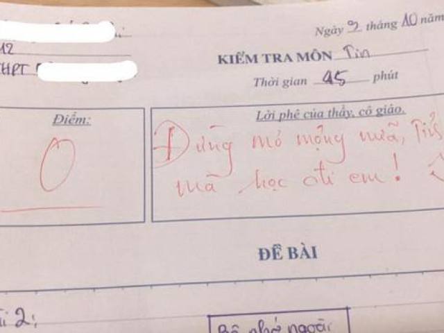 Nhận “trứng ngỗng“ bài kiểm tra nhưng đám học trò vẫn cười “không nhặt được miệng“ vì thứ này