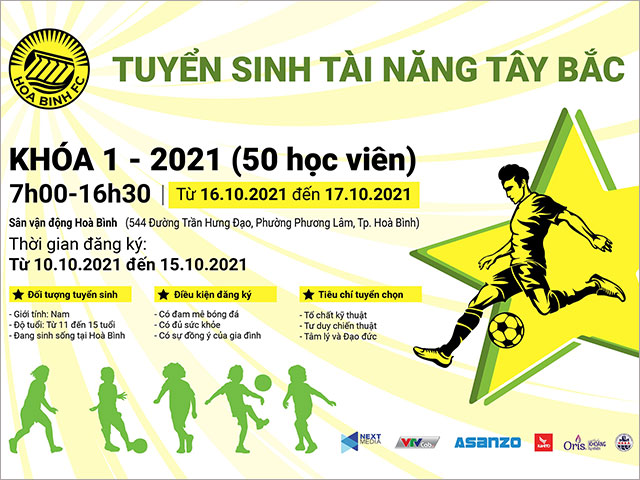 Next Media cùng Hoà Bình FC tuyển sinh đào tạo U13, U15 theo mô hình châu Âu