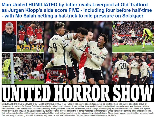 MU thua đậm Liverpool: Báo Anh bàng hoàng, gọi “Quỷ đỏ“ là con tàu Titanic